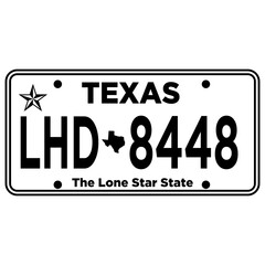 Texas Licence Plate
