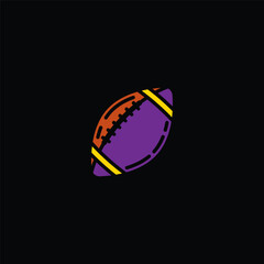 Original vector illustration. A contour icon. An American football ball.