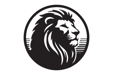 lion head silhouette vector illustration