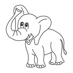 cartoon vector. Drawing vector on a white background in illustration. Elephant icon vector.