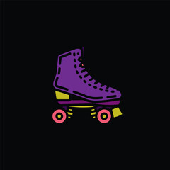 Original vector illustration. A contour icon. Vintage roller skates.