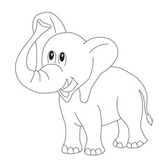 cartoon vector. Drawing vector on a white background in illustration. Elephant icon vector.