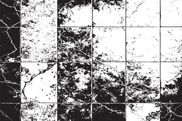 High-Contrast Monochrome Luxury Tile with Grunge Texture