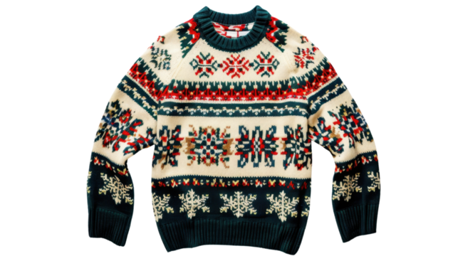 Ugly sweater Christman New Year isolated on white background