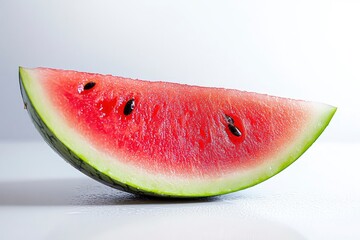Juicy watermelon displayed on clean white surface, a delicious and colorful treat for any occasion with generative ai