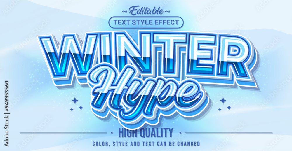Poster Editable text style effect - Winter Hype text style theme.