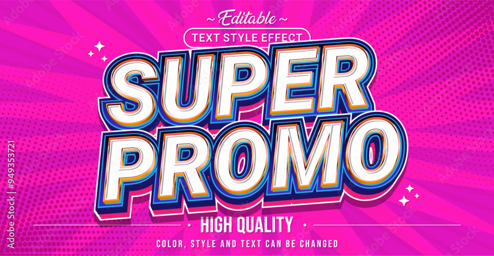 Poster Editable text style effect - Super Promo text style theme.