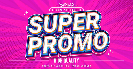 Editable text style effect - Super Promo text style theme.