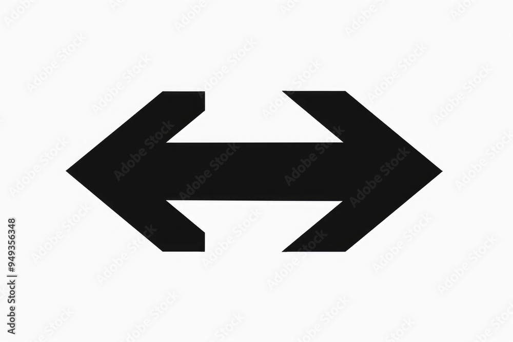 Poster a simple graphic illustration of a left-facing arrow in black on a white background