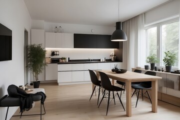 Fototapeta premium modern kitchen interior, modern room