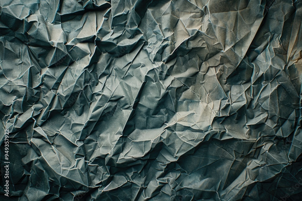Poster a close-up shot of a crumpled piece of paper with wrinkles and creases