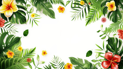 Illustration with blooming flowers seamless pattern