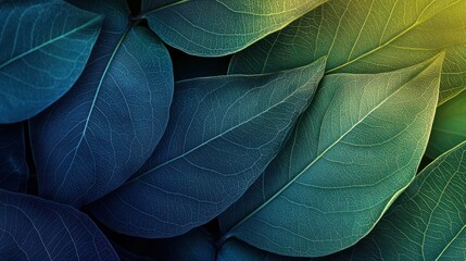 Obraz premium Close-up of Green Leaves with Detailed Veins