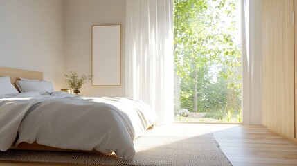 Modern Bedroom Interior Design with Wooden Floor and Natural Light