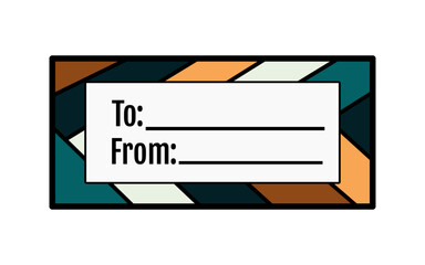 Gift Label tag Template With to and for space design