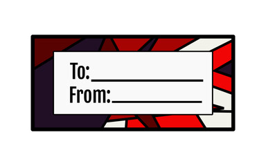 Gift Label tag Template With to and for space design