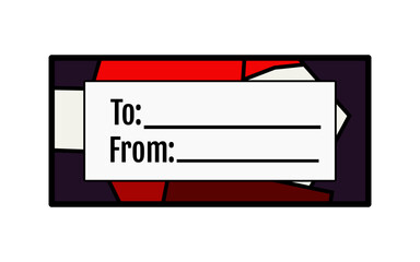 Gift Label tag Template With to and for space design