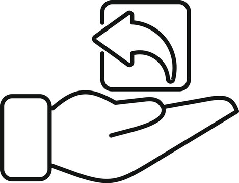 Hand holding a return button, symbolizing easy access to customer support and returns