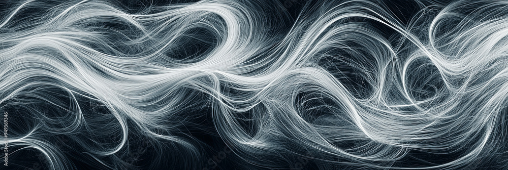 Sticker A pattern of swirling white lines on a dark gray background, generative AI