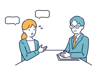 顧客の相談を受けるビジネスマンのイラスト