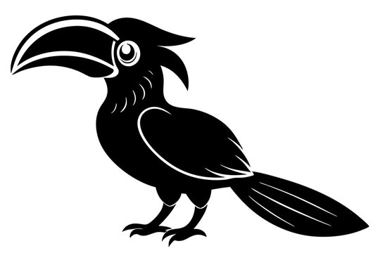 recommend clip art: Silhouette of a Rhinoceros Hornbill, Wildlife Illustration, Vector Clipart
