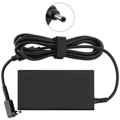 Laptop power adapter, on white background in insulation.