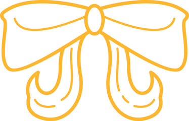 Ribbon Bow Line Icon Vector