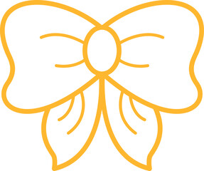 Ribbon Bow Line Icon Vector