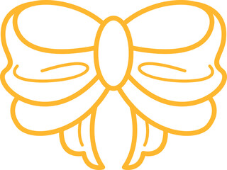 Ribbon Bow Line Icon Vector