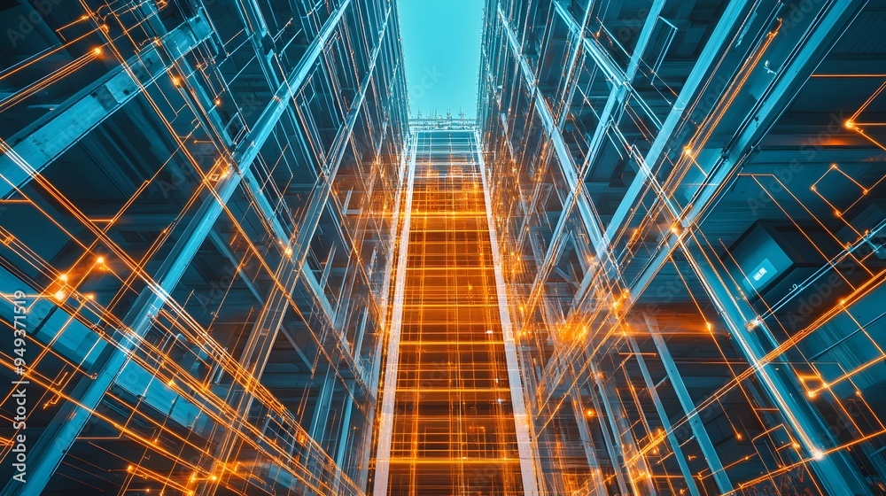 Poster intelligent iot sensors tracking beam and column alignment in a high rise building for enhanced stru