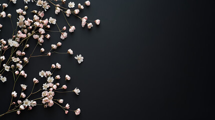 fondo con espacio de copia con flores decorativas elegantes y pequeñas contraste y diseño 