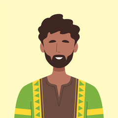 Obraz premium Tribal African Man with Traditional Cloth Vector Illustration