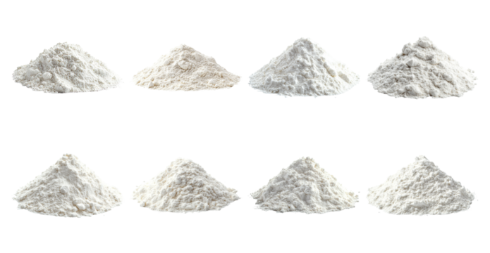 Flour Piles on Transparent Background