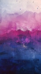 A vibrant abstract painting that features shades of pink, purple, and blue.