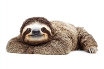 Fototapeta premium Photo of Sloth on white background , Generative AI