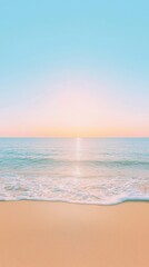 Obraz premium Tranquil Beach Sunset with Foamy Waves and Sandy Shore