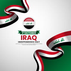 Obraz premium Iraq independence day 3 October banner background. Vector illustration