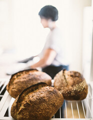 Baker in Kitchen Bread 