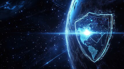 Obraz premium Global Cybersecurity Protection: A Digital Shield for the World