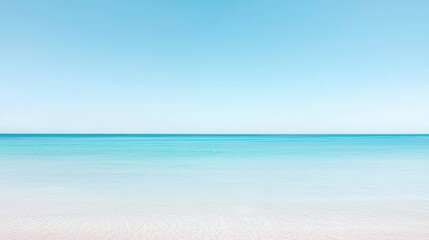 Obraz premium Calm Ocean Water and Clear Blue Sky Summer Background