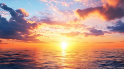 Obraz premium Golden Sunset over Ocean