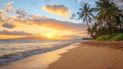 Sunset Paradise on a Tropical Beach