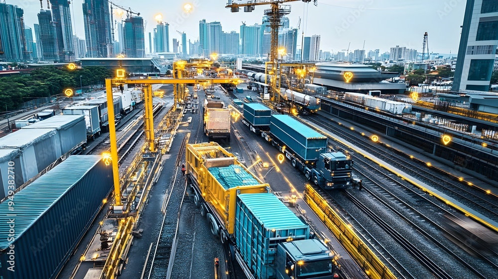 Poster advanced iot technology managing and optimizing the logistics of material delivery to a large scale 