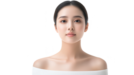 Beautiful Young Woman with Clear Skin and Natural Makeup