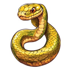 Fototapeta premium Snake Cartoon Style 
