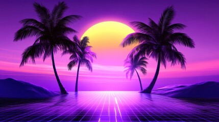 Obraz premium Retro Sunset Paradise