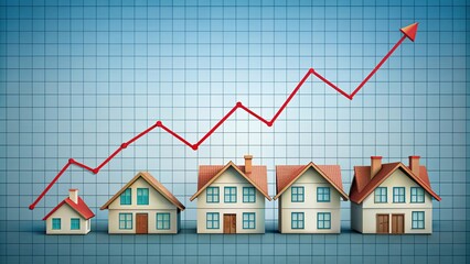 Obraz premium Graph showing trends in the housing market, real estate, graph, chart, housing prices, market trends, growth