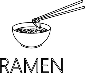 Ramen icons. Outline of ramen vector icons for web design isolated on white background