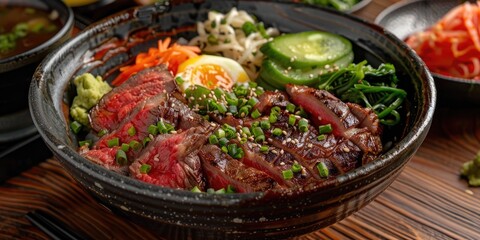 Fototapeta premium Beef Rice Bowl Dish