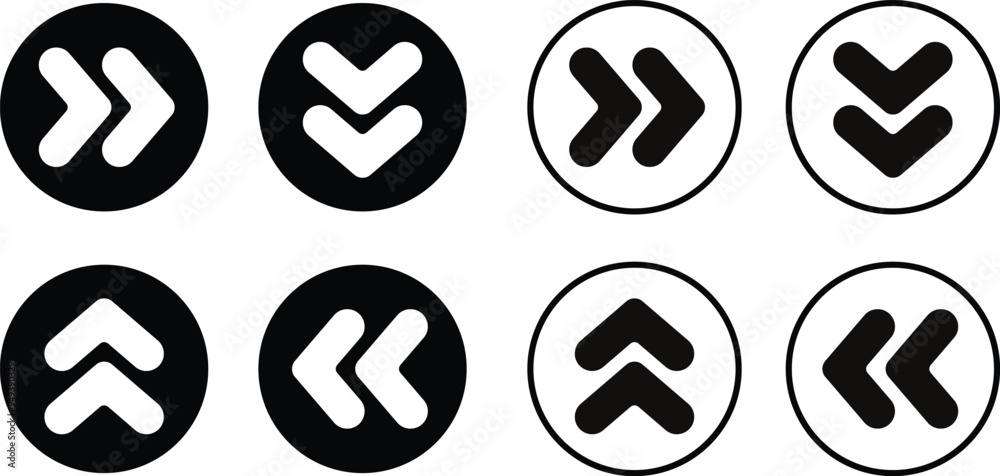 Aufkleber arrow symbol with circle. up down right left arrow icon vector illustration.